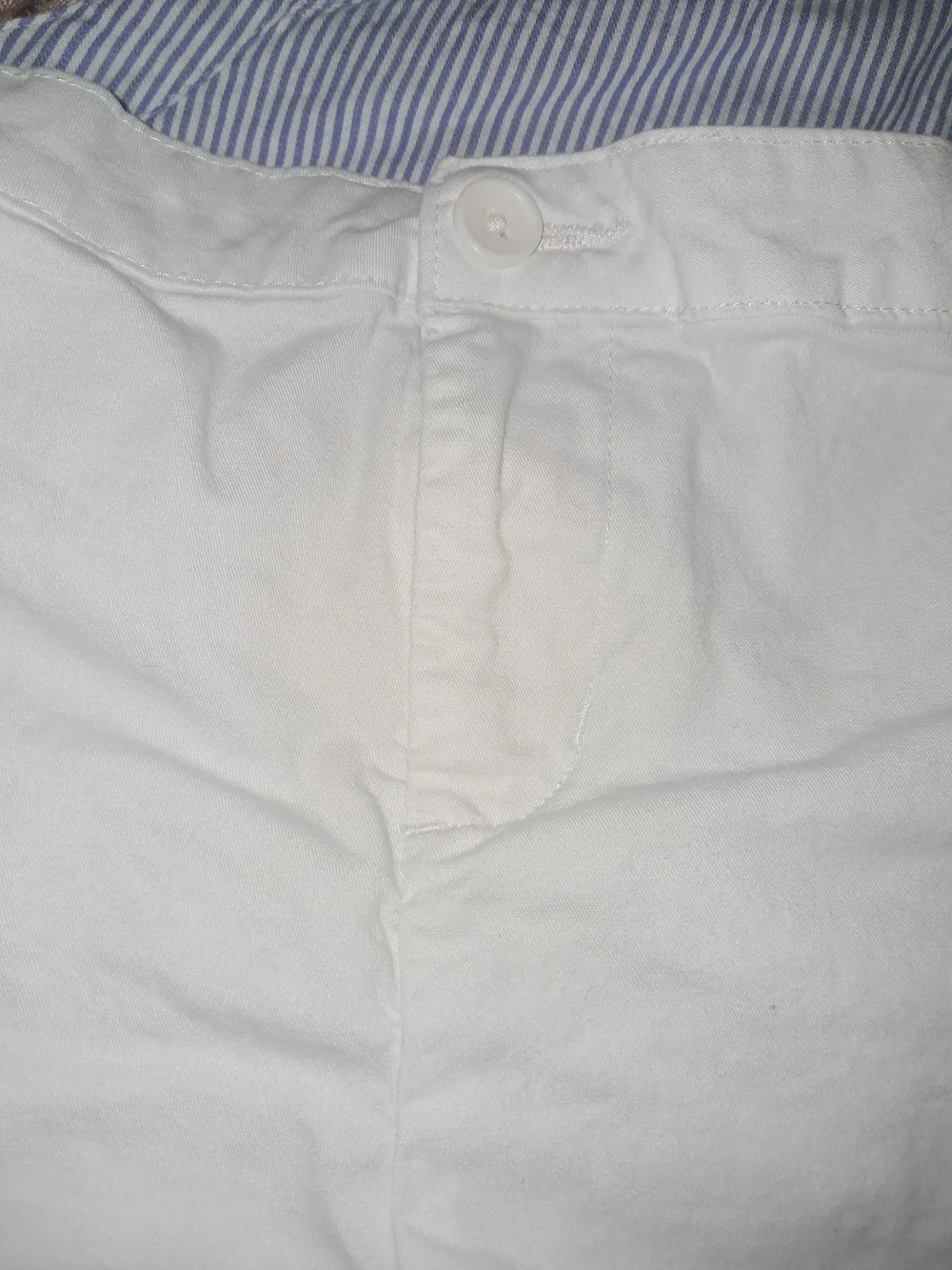 Abercrombie & Fitch Blue Striped Tank with White Scallop Hem Shorts
